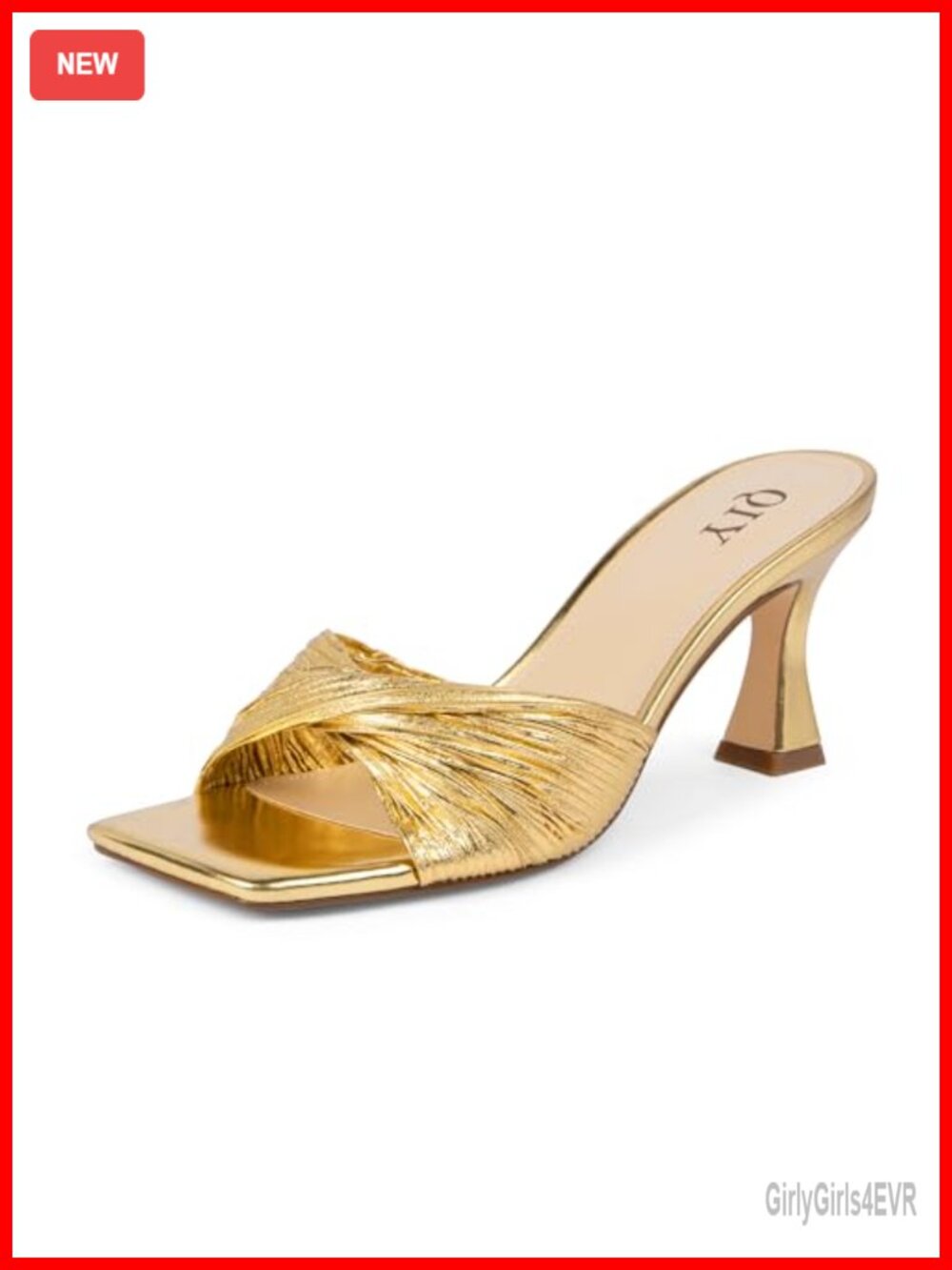 Satin Mule Heels Open Square Toe Twisted Knot Kitten Heel Women